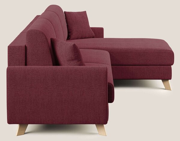 Edgar divano letto angolare in tessuto felis impermeabile T03 rosso