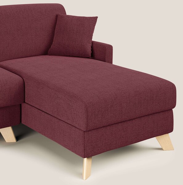Edgar divano letto angolare in tessuto felis impermeabile T03 rosso