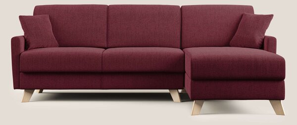 Edgar divano letto angolare in tessuto felis impermeabile T03 rosso