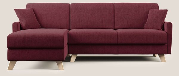 Edgar divano letto angolare in tessuto felis impermeabile T03 rosso