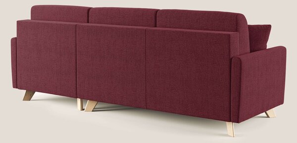 Edgar divano letto angolare in tessuto felis impermeabile T03 rosso