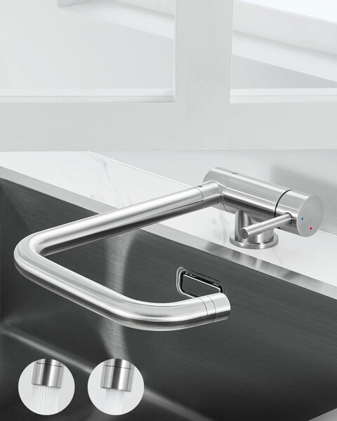 Rubinetto da cucina pieghevole - Rubinetto per acqua ad alta pressione - ruotabile a 360°