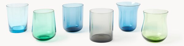 Set di 6 bicchieri in vetro soffiato Goblet