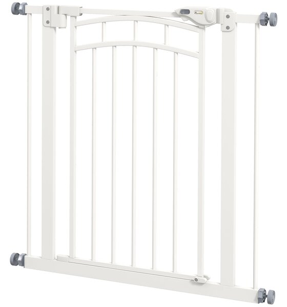 Cancelletto per Cani taglia Piccola e Media 74-80x76 cm in Acciaio e PA Bianco