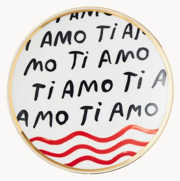 Piatto da dessert fatto a mano Con Amore