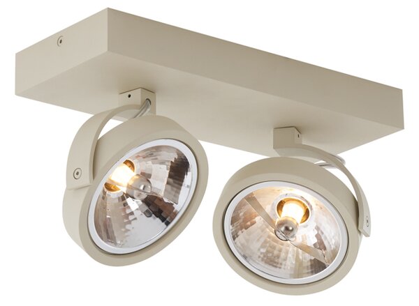 Faretto da soffitto moderno beige G9 girevole e orientabile a 2 luci - Go
