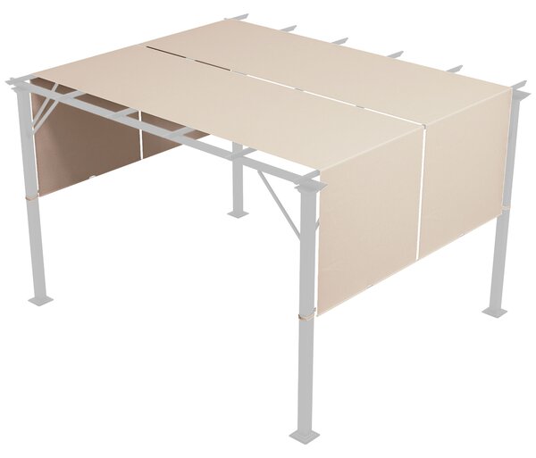 Copertura per Gazebo Pergola 3x3 m 488x122 cm in PE Impermeabile Cachi