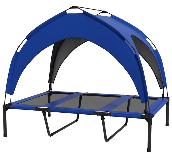 Cuccia per Cani Taglia Grande 106x76x94 cm in Acciaio e Poliestere Blu Scuro