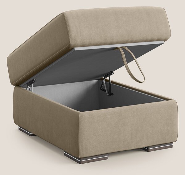 Sun pouf apribile contenitore in microfibra smacchiabile T11 tortora