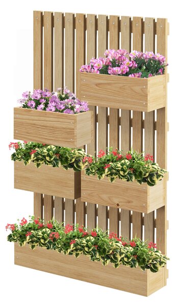 Fioriera con Grigliato e Fori di Drenaggio 60x16x100 cm in Legno di Abete