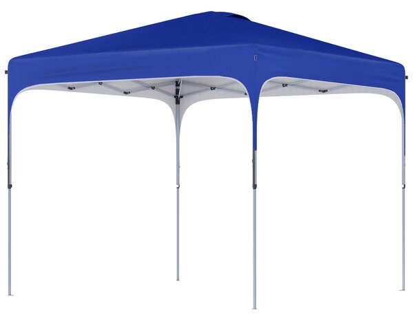 Gazebo Pieghevole 2.5x2.5 m con Altezza Regolabile Sacchetti di Sabbia e Borsa con Ruote Blu