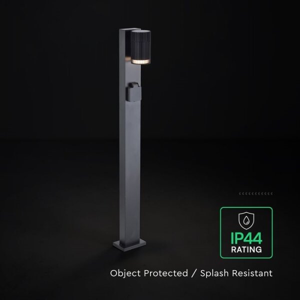 Lampada da esterno con presa SCHUKO 1x GU10/10W/230V IP44 80 cm nera