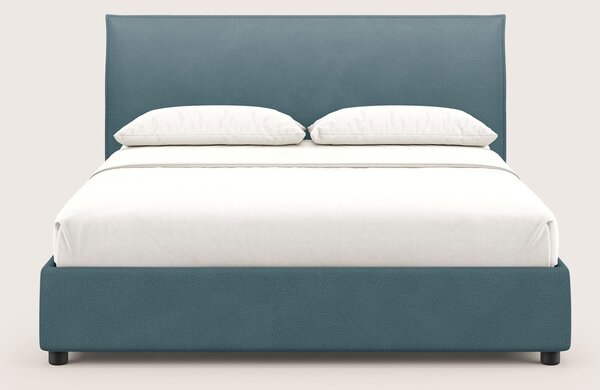 Nina letto contenitore dal design minimal in microfibra effetto pelle