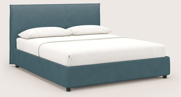 Nina letto contenitore dal design minimal in microfibra effetto pelle