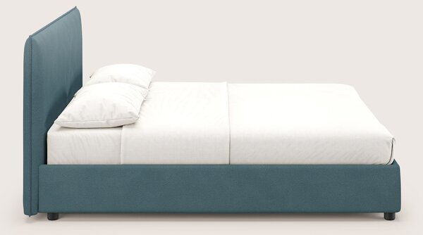 Nina letto contenitore dal design minimal in microfibra effetto pelle
