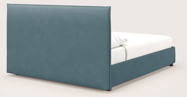 Nina letto contenitore dal design minimal in microfibra effetto pelle