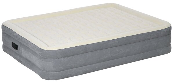Materasso Gonfiabile Singolo con Pompa di Gonfiaggio Inclusa e Borsa 92x203x46 cm Beige