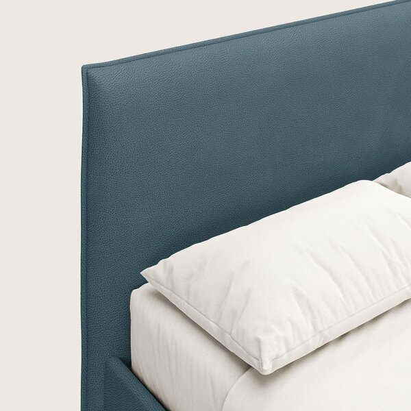 Nina letto contenitore dal design minimal in microfibra effetto pelle