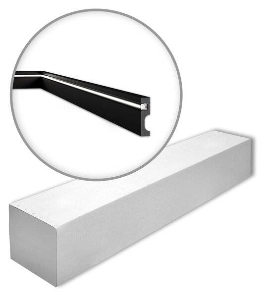 NMC IL11 BLACK-box WALLSTYL Noel Marquet 1 cartone con 13 strisce decorative Modanatura per pavimenti Illuminazione indiretta stile moderno colore nero | 26 m