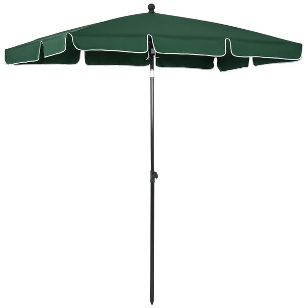 Ombrellone da Giardino Rettangolare 2x2.4 m Palo in Alluminio Verde e Nero