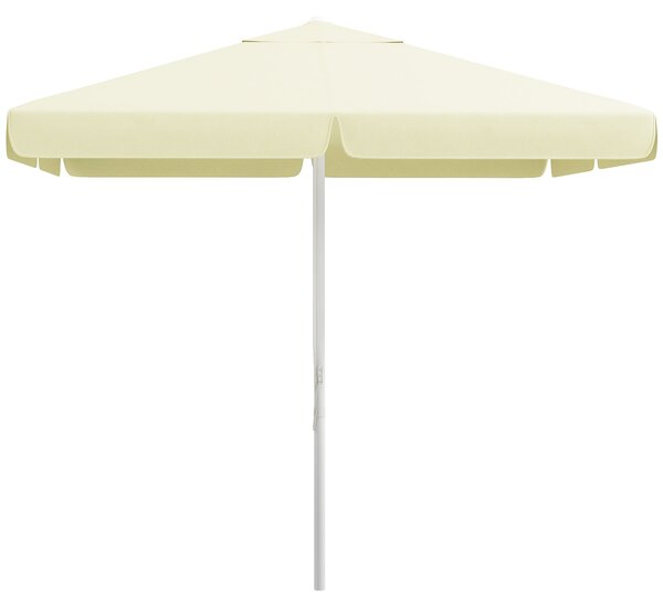 Ombrellone da Giardino da 248x248x250 cm in Alluminio Metallo e Poliestere Bianco Beige