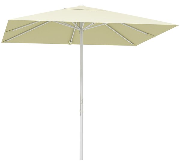 Ombrellone da Giardino 248x248x250 cm in Alluminio Metallo e Poliestere Bianco Beige