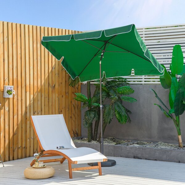 Ombrellone da Giardino Rettangolare 2x2.4 m Palo in Alluminio Verde e Nero