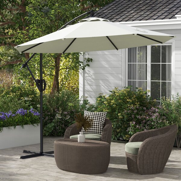 Ombrellone da Giardino Decentrato 8 Stecche Ø3x2.6 m in Alluminio Metallo e Poliestere