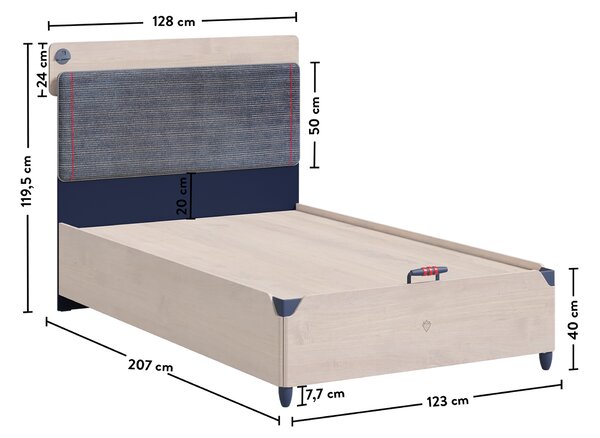 Letto Line Trio con Rete (120x200 Cm)