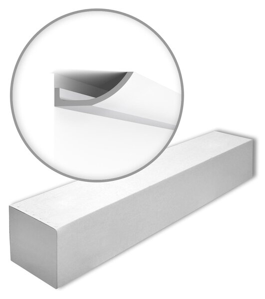NMC WT4-box WALLSTYL Noel Marquet 1 cartone con 4 strisce decorative Cornice a soffitto Illuminazione indiretta stile classico colore bianco | 8 m