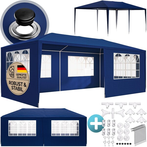 Casaria Gazebo da Giardino 3x6m Protezione UV 18m² Idrorepellente 6 Pareti Tenda Feste Padiglione Tendone Giardino