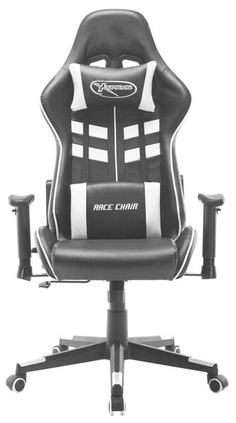Sedia da Gaming Nera e Bianca in Pelle finta