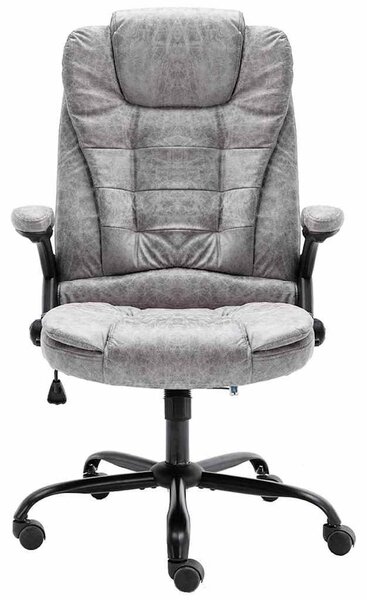 VidaXL Sedia da ufficio grigio chiaro effetto scamosciato