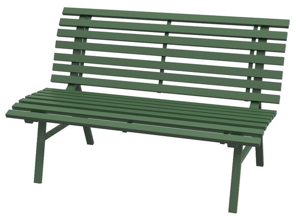 Panchina da Esterno in Alluminio a 2 Posti a Doghe 123x67x79cm Verde