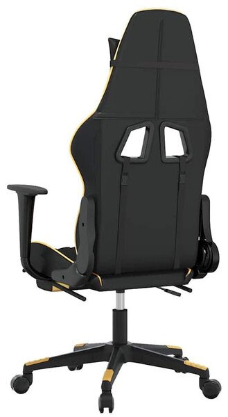 Sedia da gaming vidaXL con funzione massaggio e poggiapiedi, in Pelle finta nera e dorata