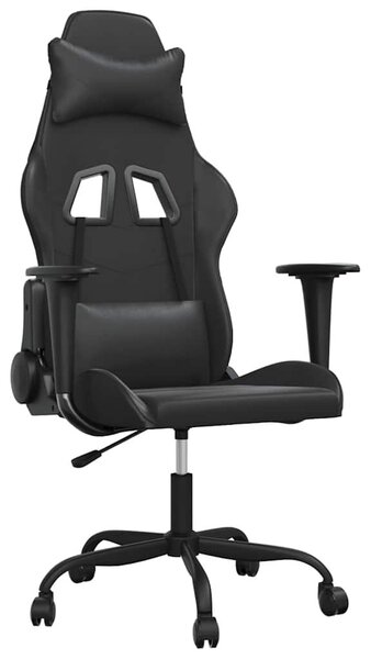 Sedia da gaming vidaXL con funzione massaggio, in Pelle finta nera