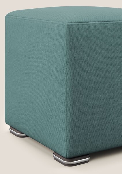 Cube pouf in tessuto morbido impermeabile T02 petrolio