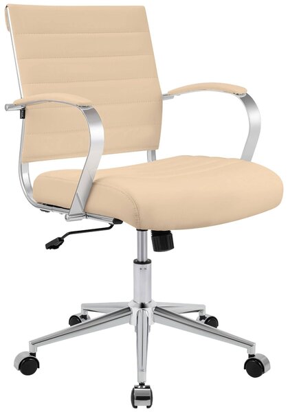 Sedia da ufficio Oakland - in pelle - Colore crema