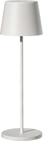 Lampada da tavolo touch a batteria in alluminio bianco LED KELLY WHITE bianco dimmerabile H38cm