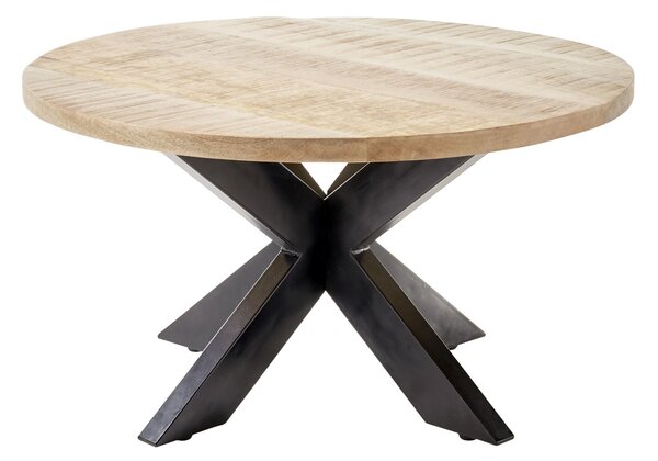 Tavolino - Legno di mango - Ø 80 cm - Struttura in metallo