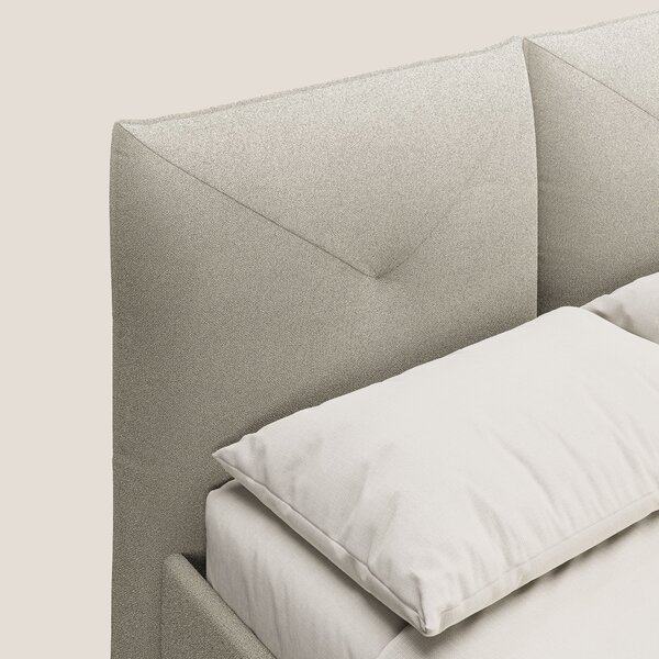 Adone letto imbottito contenitore a doppia pannellatura in bouclet imp