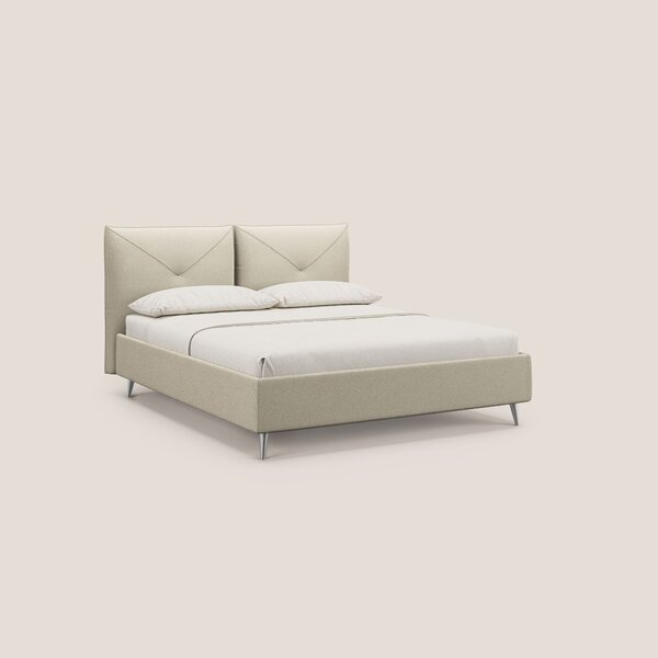 Adone letto imbottito contenitore a doppia pannellatura in bouclet imp