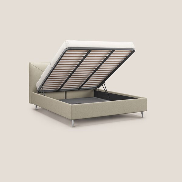 Adone letto imbottito contenitore a doppia pannellatura in bouclet imp
