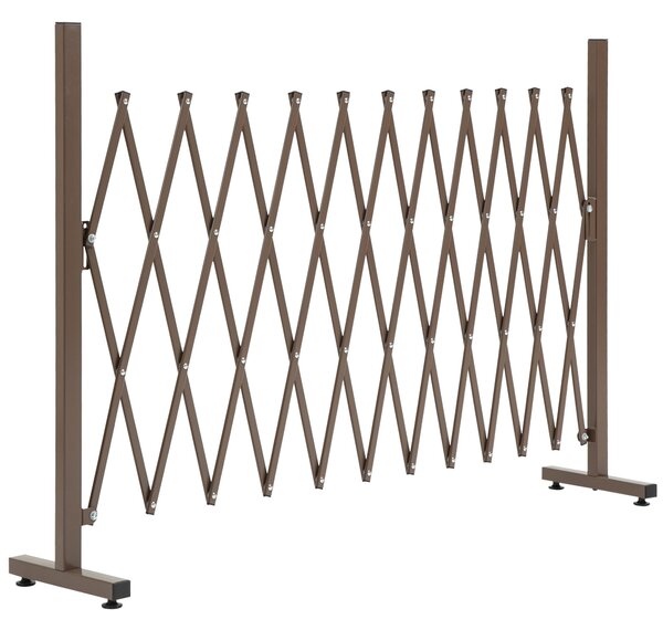 Recinzione per Giardino Estensibile Autoportante 35-300 cm in Metallo e Alluminio Marrone Scuro