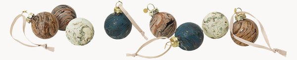 Set di 8 palline di Natale in vetro Marble