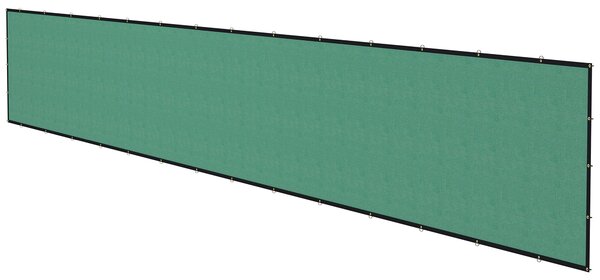 Telo Ombreggiante Frangivento 15,25x1,75 m contro Raggi UV con Fascette Incluse in HDPE Verde