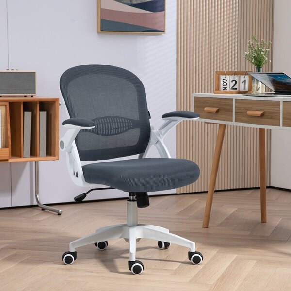 Sedia Operativa da Ufficio 65.5x61.5x88-97.5cm con Schienale a Rete Grigio