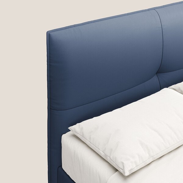 Greta letto contenitore dimensioni SLIM con testata trapuntata in ecop