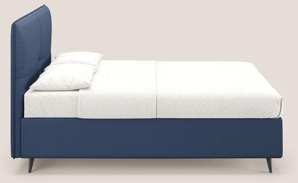 Greta letto contenitore dimensioni SLIM con testata trapuntata in ecop