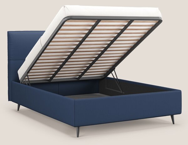 Greta letto contenitore dimensioni SLIM con testata trapuntata in ecop